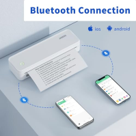 JADENS Přenosné bezdrátové tiskárny na cesty, termotiskárna A4, termotiskárna Bluetooth kompatibilní s iOS, Android a notebookem